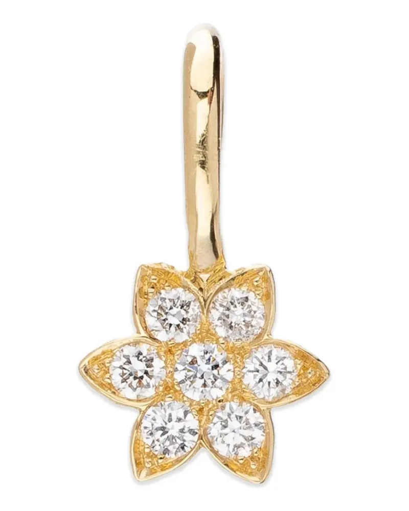 WHITE BIRD Clarisse diamond flower pendant - Gold Gold