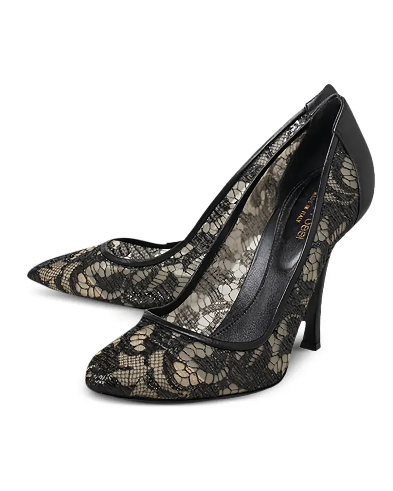 Sergio Rossi 105mm laced heeled pumps - Schwarz Schwarz