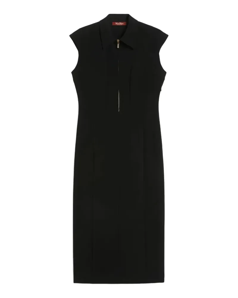 Max Mara Mstalga collared zip-fastening midi dress - Schwarz Schwarz