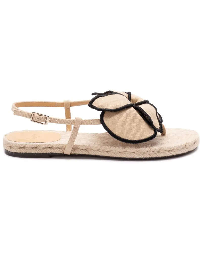 Castañer Sandalen mit Blumenapplikation - Nude Nude