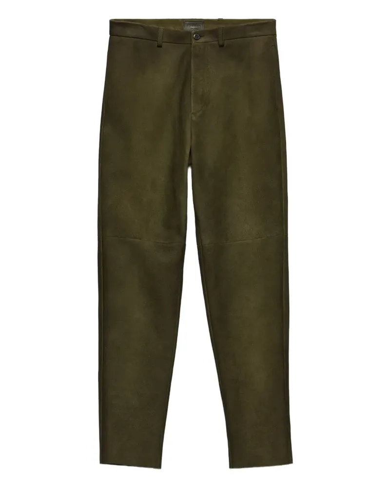 Prada Gewachste Wildlederhose - Grün Grün