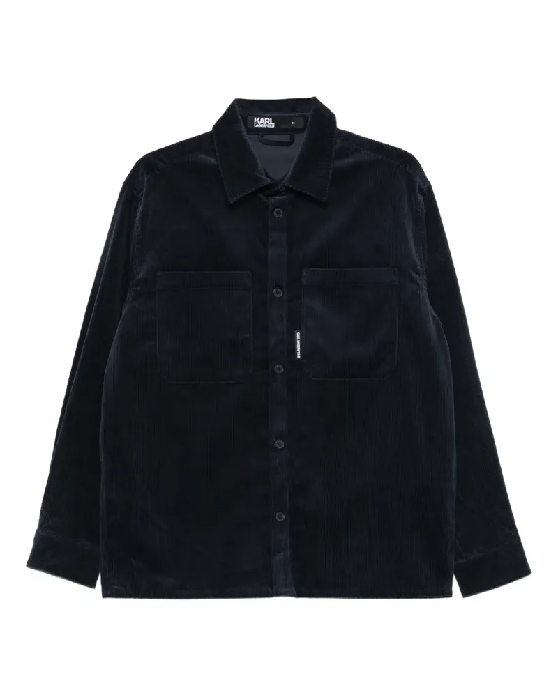 Karl Lagerfeld Cordhemd mit Brusttaschen - Blau Blau