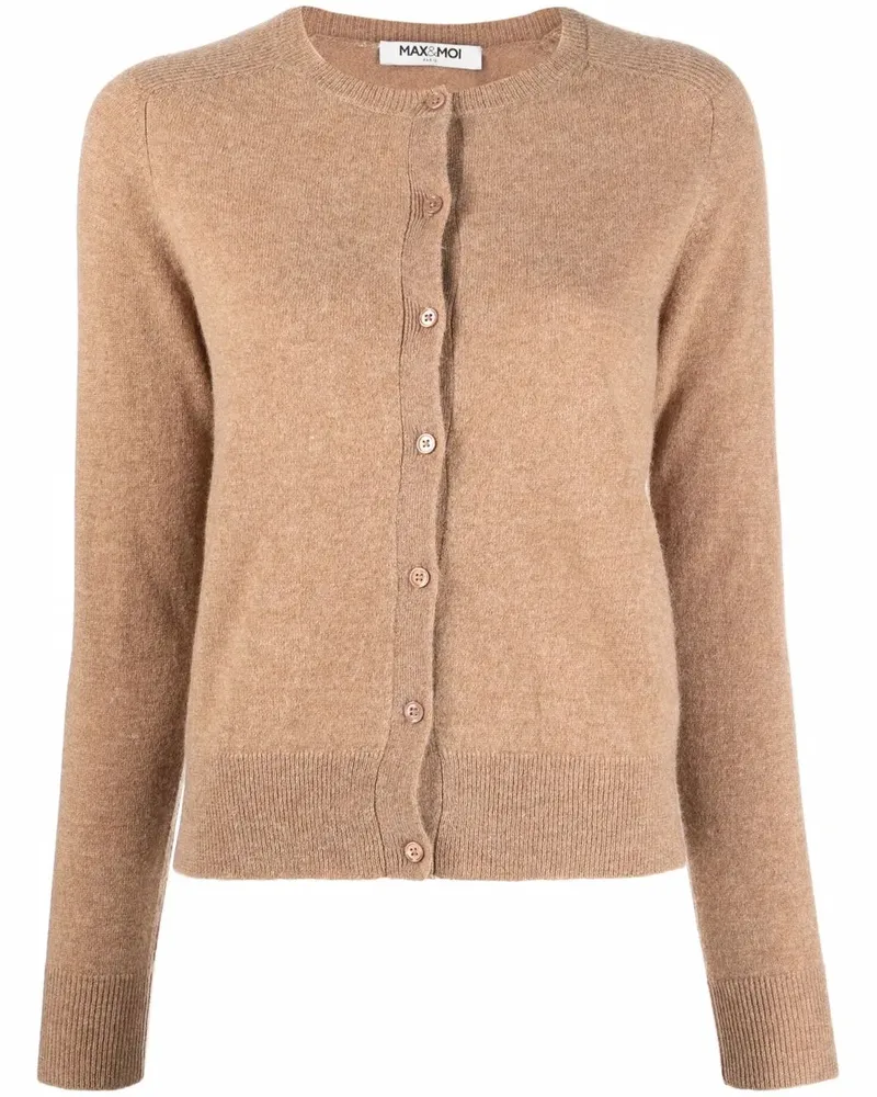 MAX&MOI Geknöpfter Kaschmircardigan - Braun Braun