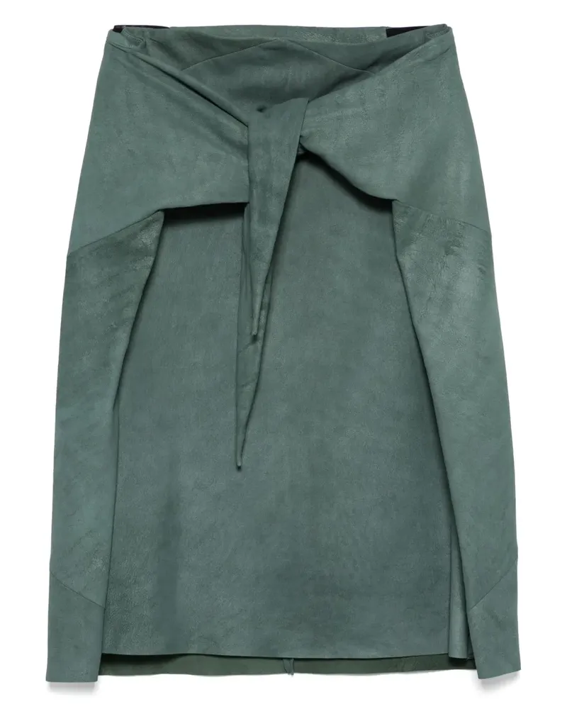 Rick Owens Midirock aus Leder - Grün Grün