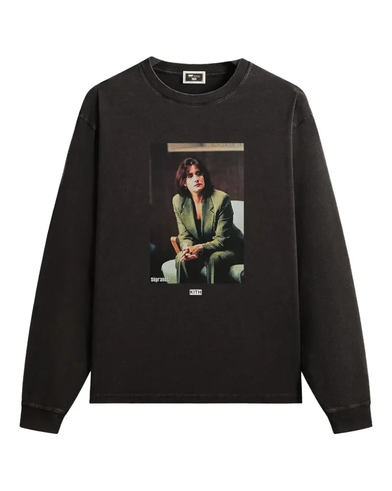 KITH Langarmshirt mit grafischem Print - Schwarz Schwarz