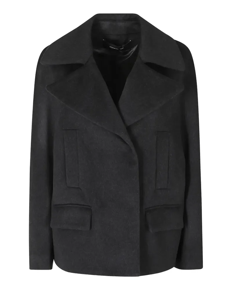 Federica Tosi notched-lapel pea coat - Grau Grau