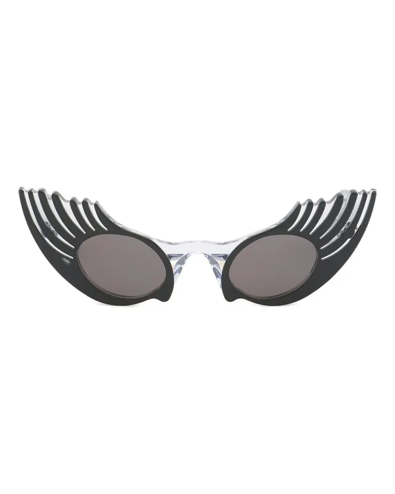 Marni oval eyelash-effect sunglasses - Schwarz Schwarz