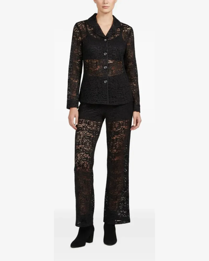 FourTwoFour on Fairfax Giselle floral-lace trousers set - Schwarz Schwarz