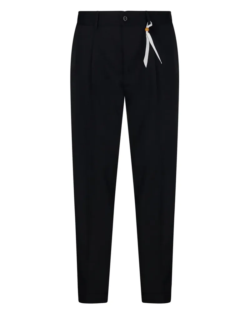 Biagio Santaniello pleated-front tailored trousers - Schwarz Schwarz