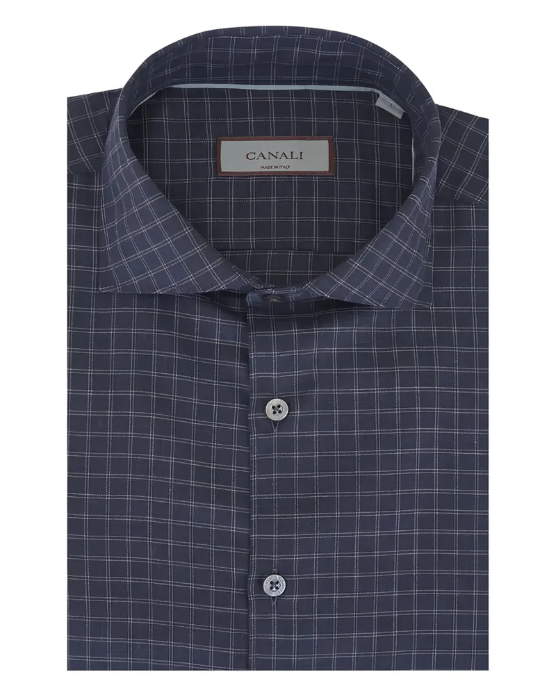 Canali Kariertes Hemd - Blau Blau