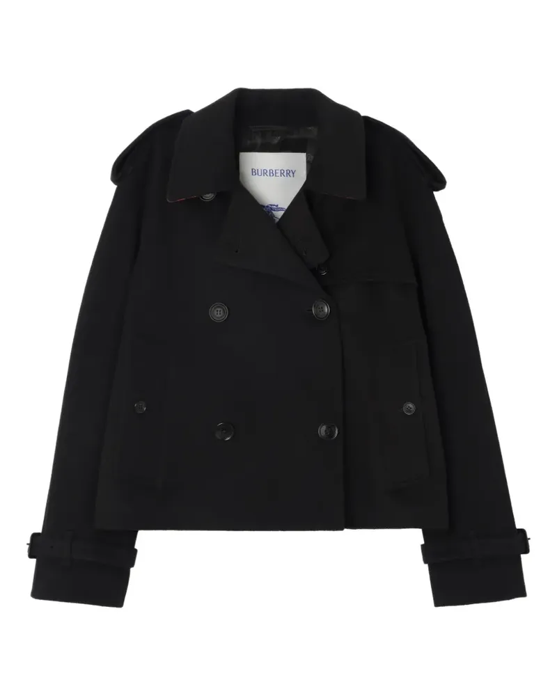 Burberry cropped cashmere Mayfair trench jacket - Schwarz Schwarz