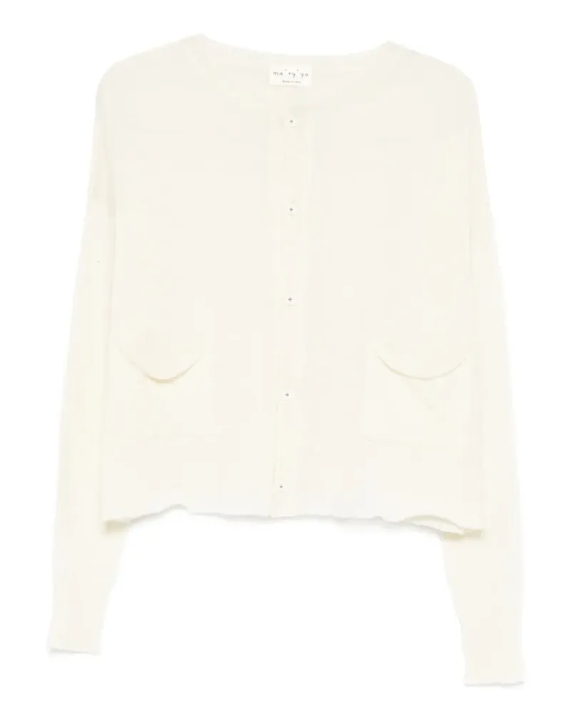 MA'RY'YA pocket button-fastening cardigan - Weiß Weiß