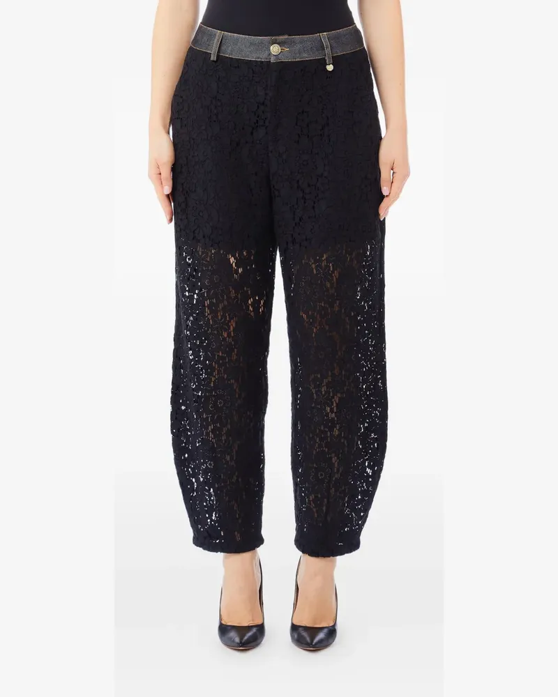 Liu Jo Hose aus Spitzen-Denim - Schwarz Schwarz