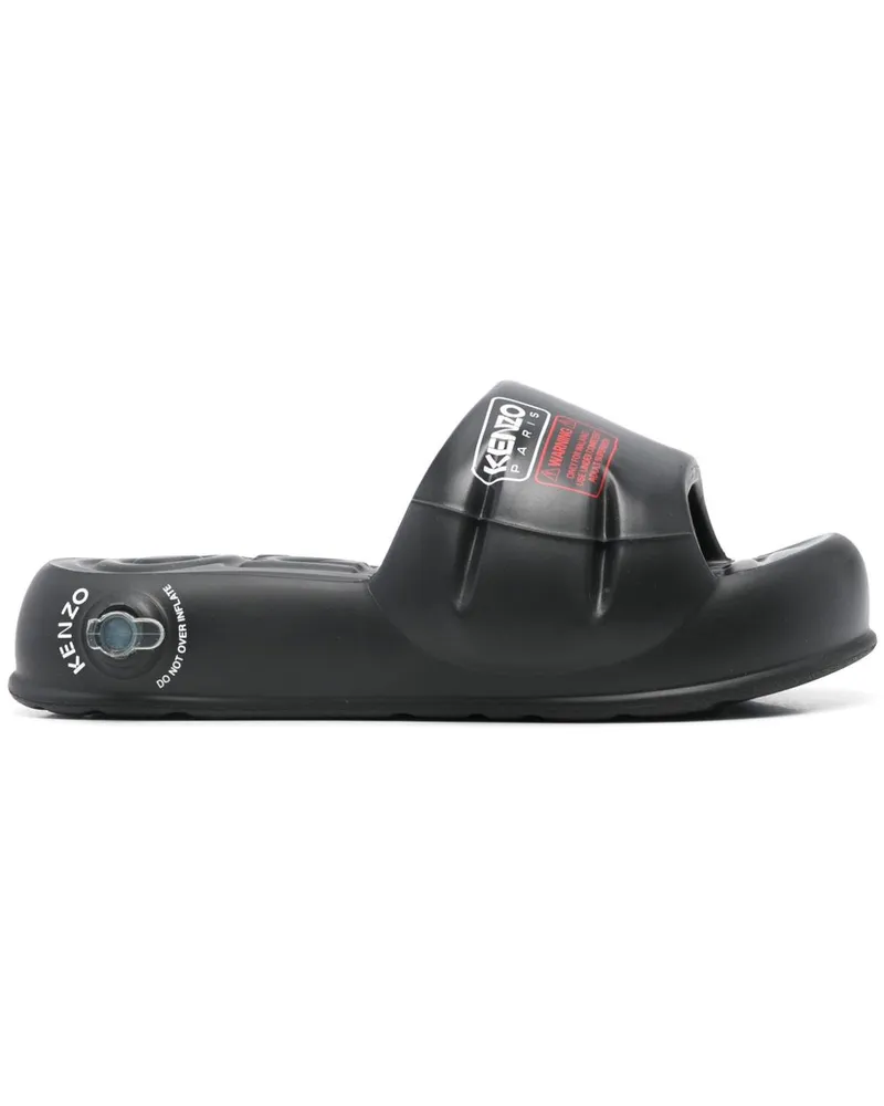 Kenzo Pantoletten mit Logo-Print - Schwarz Schwarz