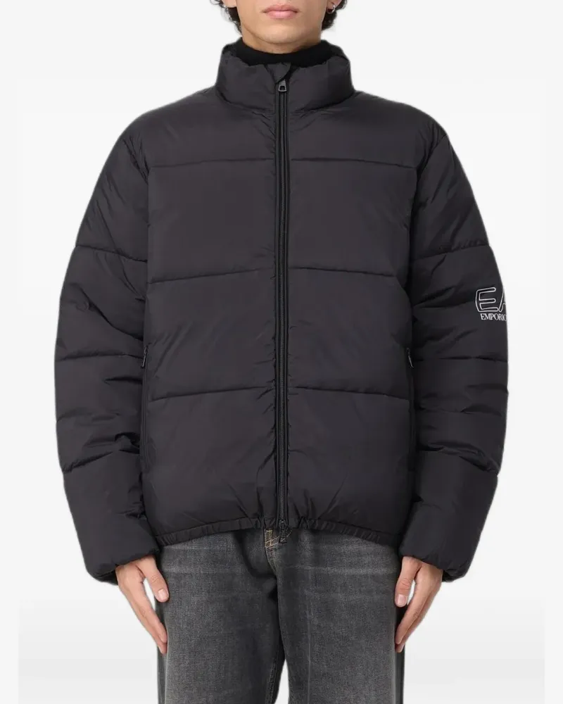 EA7 quilted logo-print jacket - Schwarz Schwarz