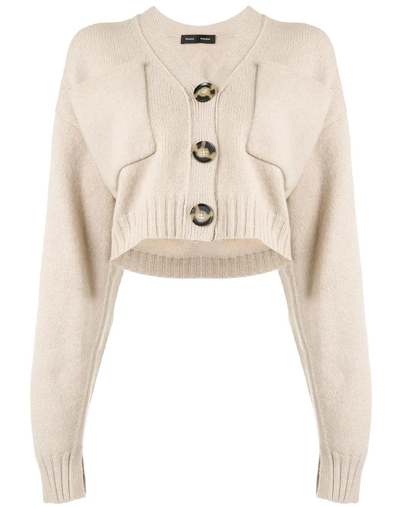 Proenza Schouler Cropped-Cardigan mit V-Ausschnitt - Braun Braun
