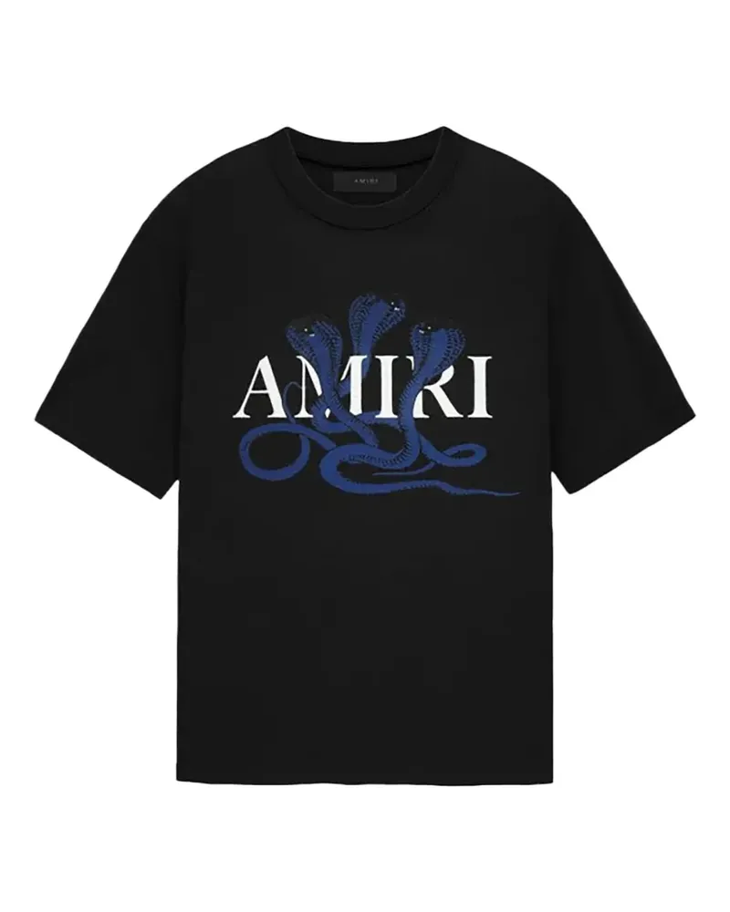 Amiri Glitte Snake T-Shirt mit Logo-Print - Schwarz Schwarz