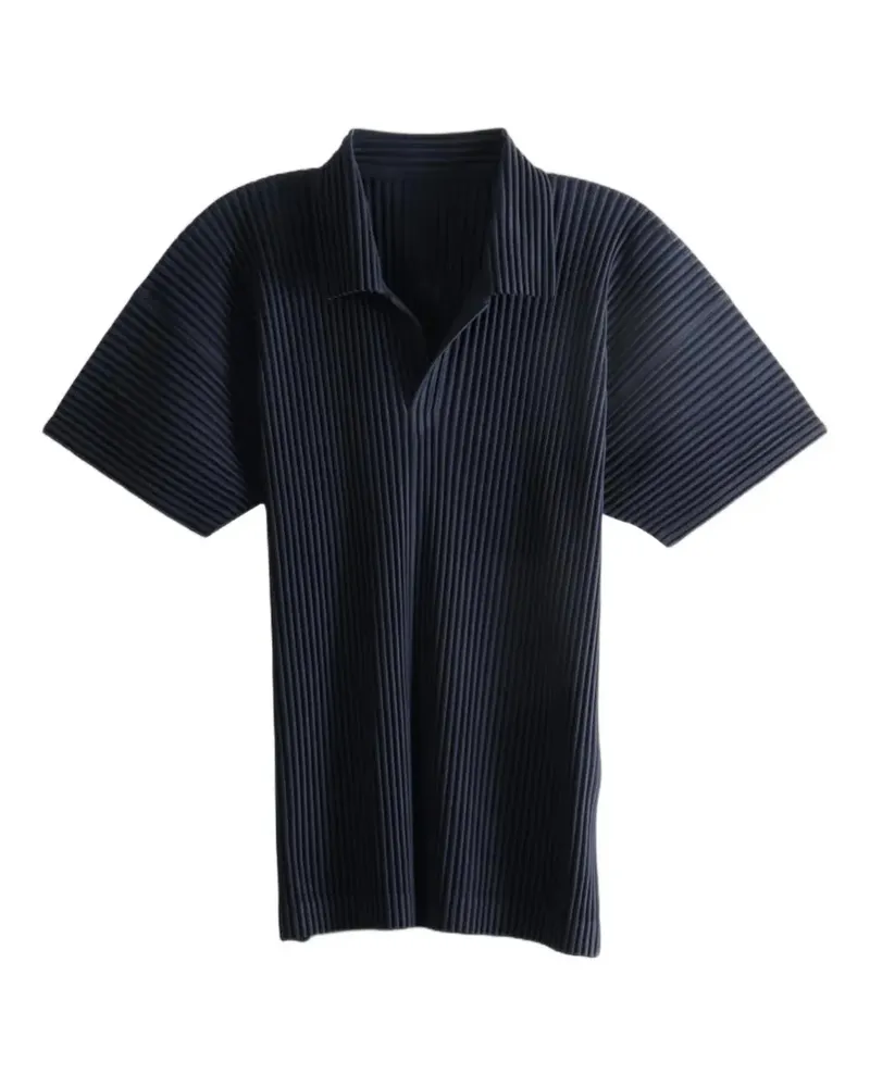 Issey Miyake T-Shirt mit Falten - Blau Blau