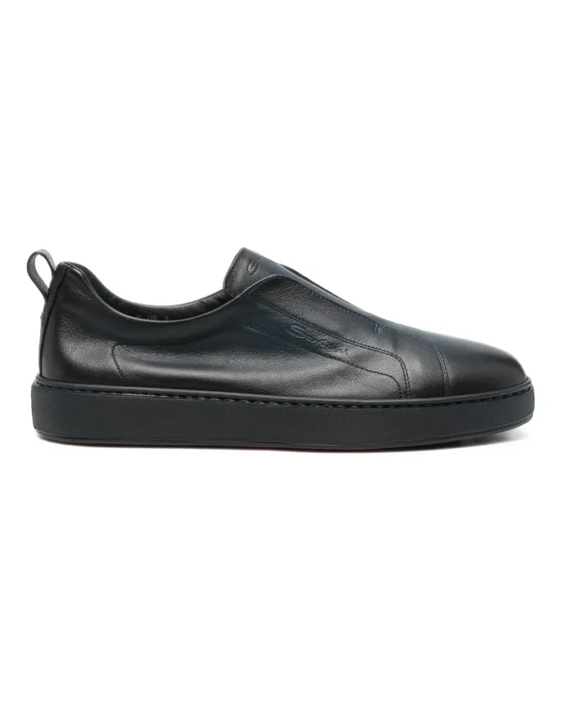 Santoni Slip-On-Sneakers aus Leder - Blau Blau