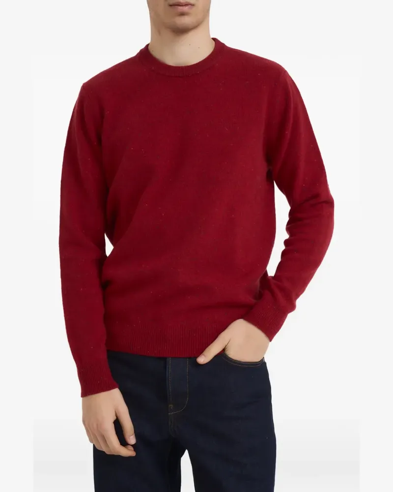 Barbour logo-embroidered flecked sweater - Rot Rot