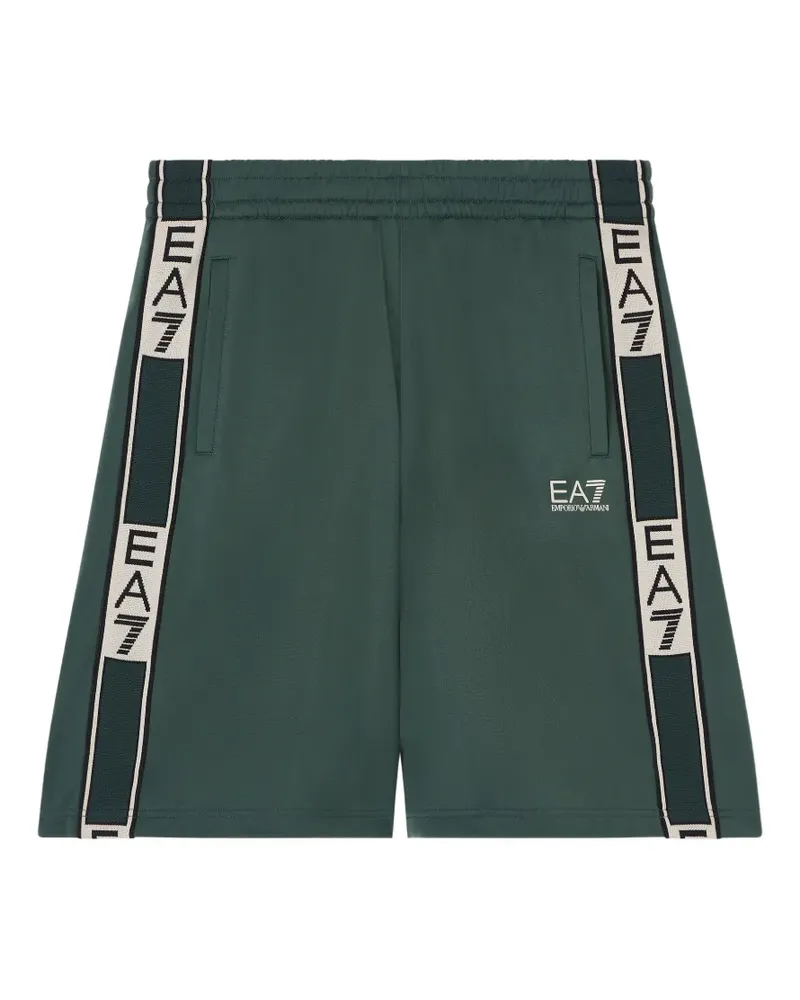 EA7 Joggingshorts mit Logo-Streifen - Grün Grün