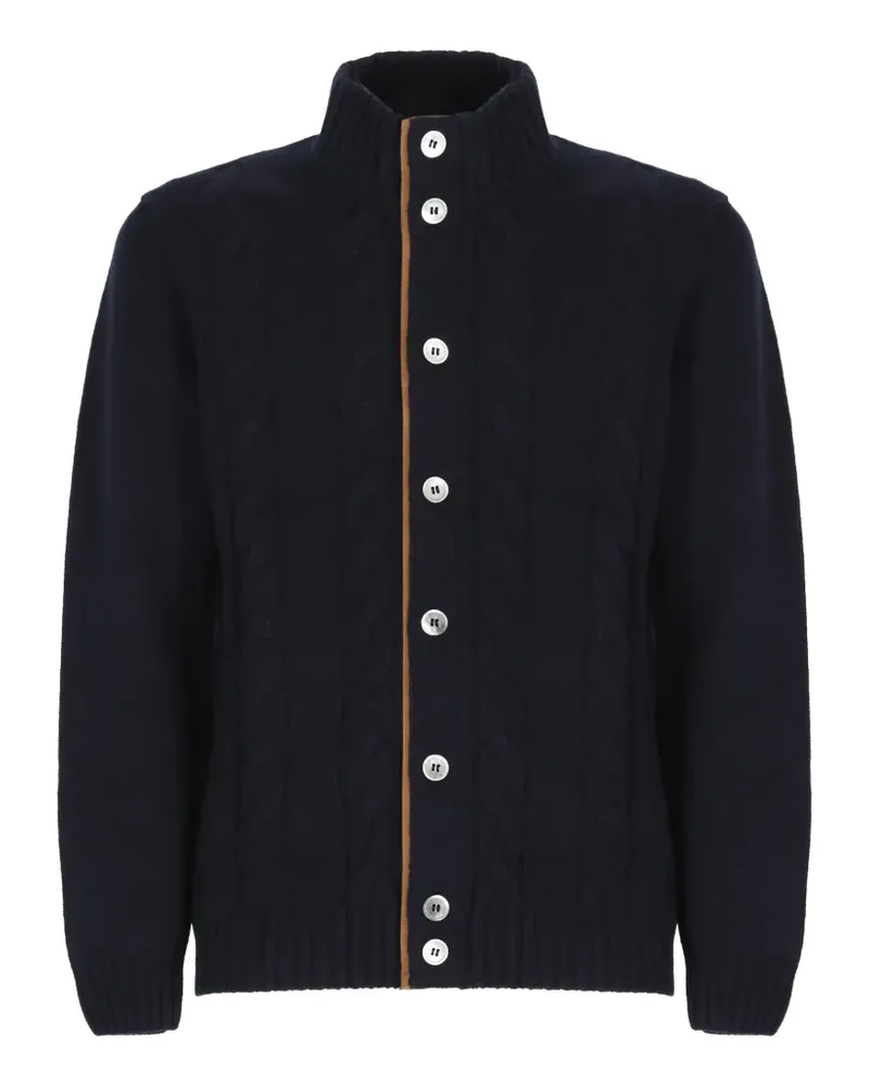 Della Ciana Cardigan mit Zopfmuster - Blau Blau