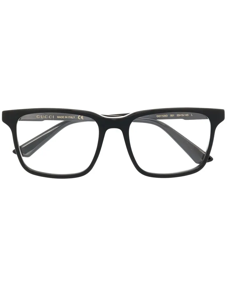 Gucci Brille mit eckigem Gestell - Schwarz Schwarz