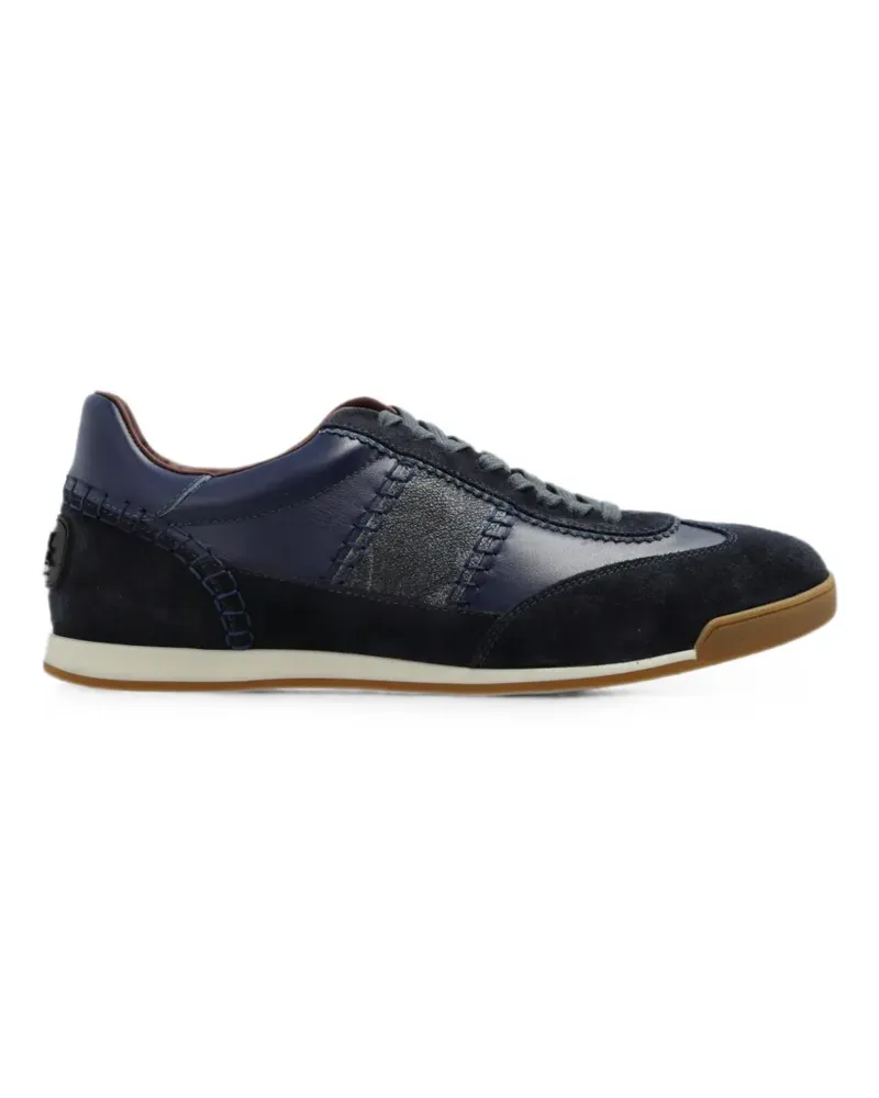 Etro leather panelled sneakers - Blau Blau