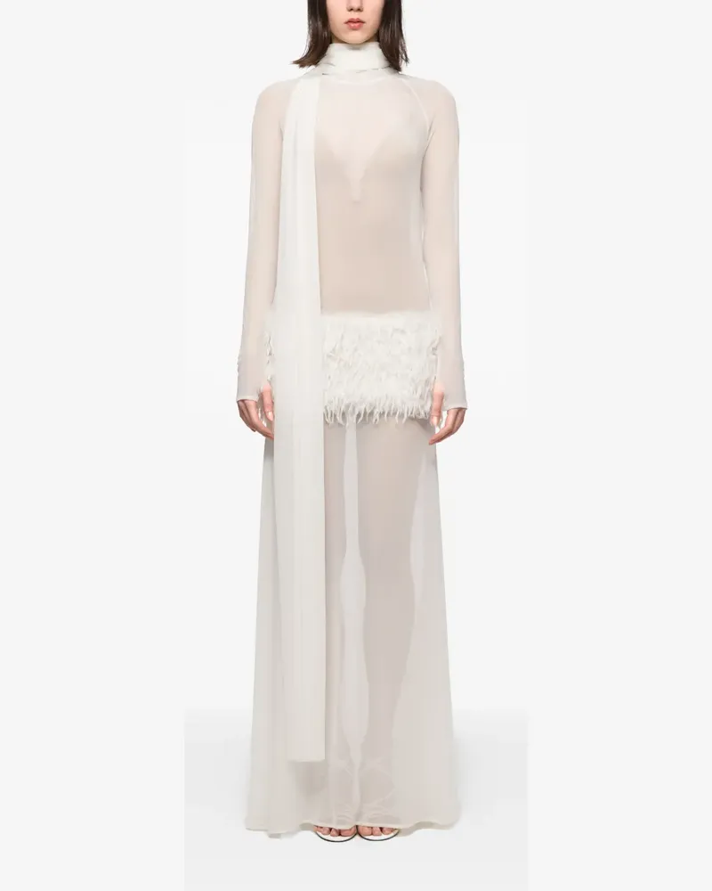 ATU Body Couture Maxikleid mit Stehkragen - Weiß Weiß