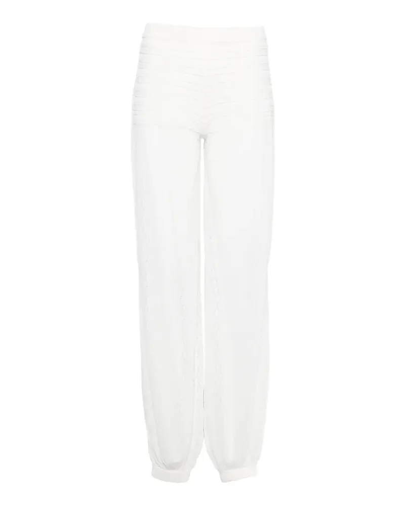 Retrofête Devyn pointelle-knit trousers - Weiß Weiß