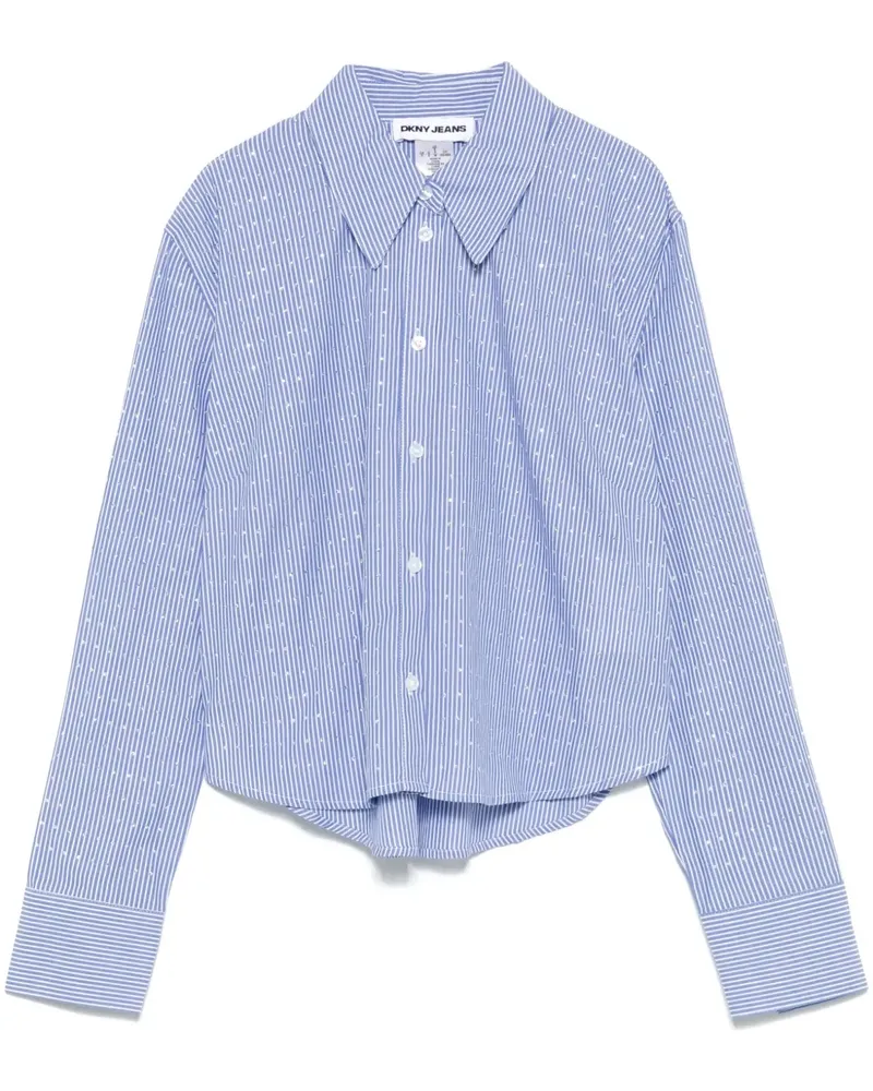 DKNY Gestreiftes Hemd aus Popeline - Blau Blau