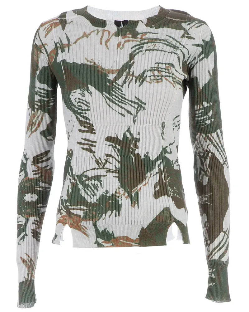 Edun abstract print ribbed sweater - Grün Grün
