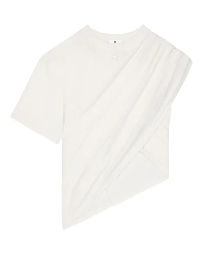 Courrèges T-Shirt mit asymmetrischen Ärmeln - Weiß Weiß