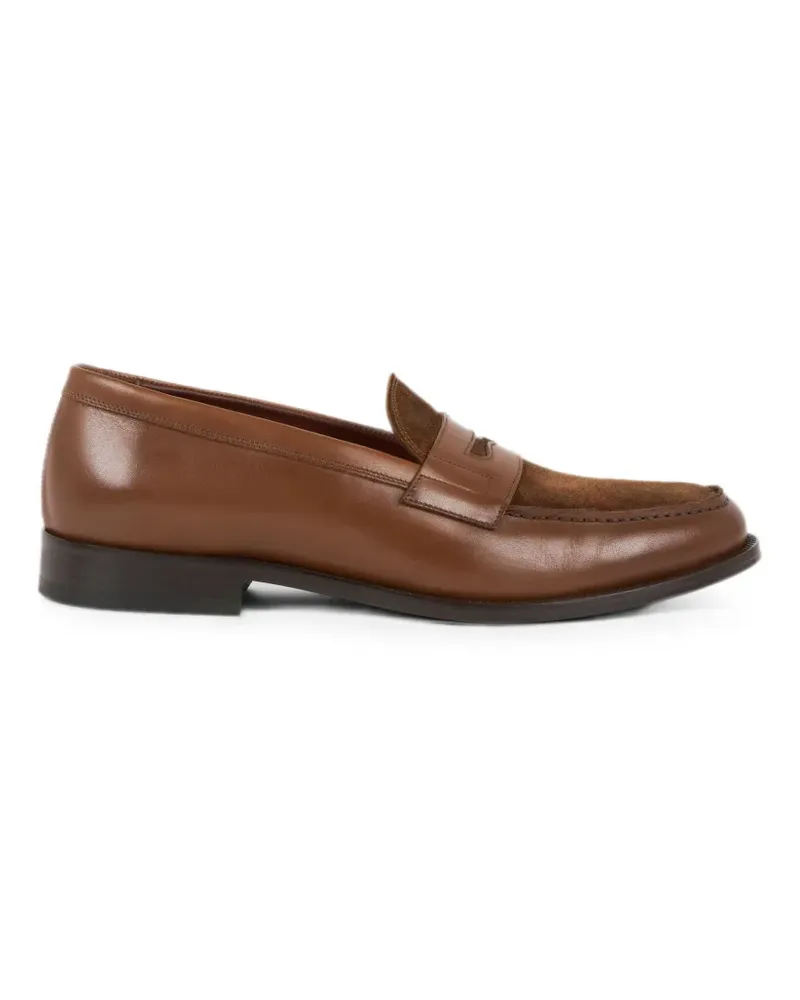 Etro Loafer aus Leder mit Paisley-Detail - Braun Braun