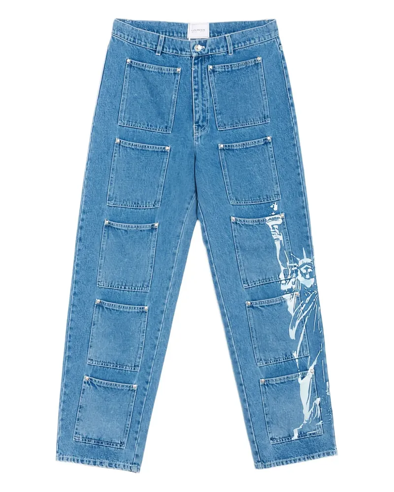 LOURDES New York Jeans mit aufgesetzter Tasche - Blau Blau