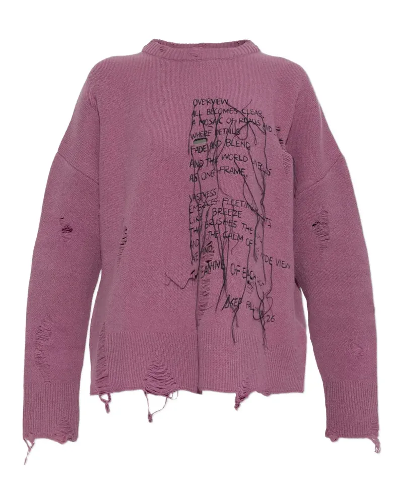 AKEP Pullover im Distressed-Look - Rosa Rosa