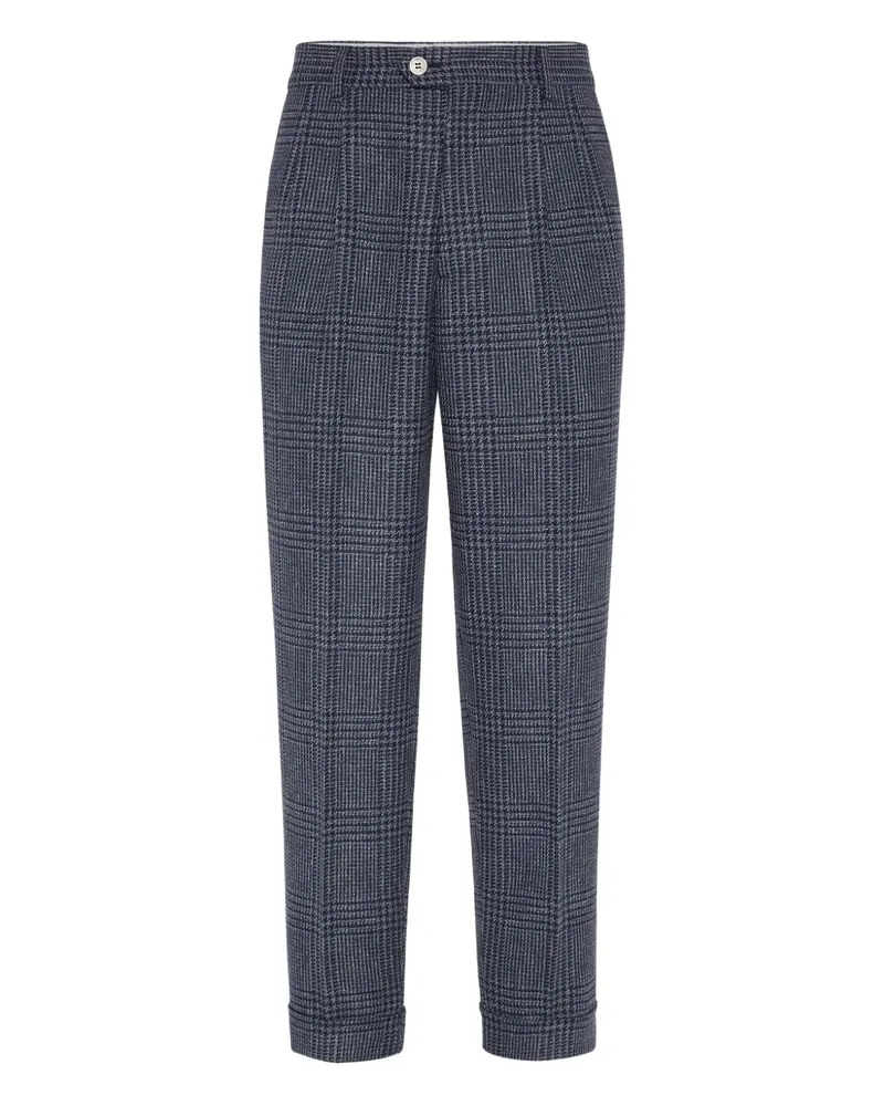 Brunello Cucinelli Karierte Hose mit Prince of Wales-Karo - Blau Blau