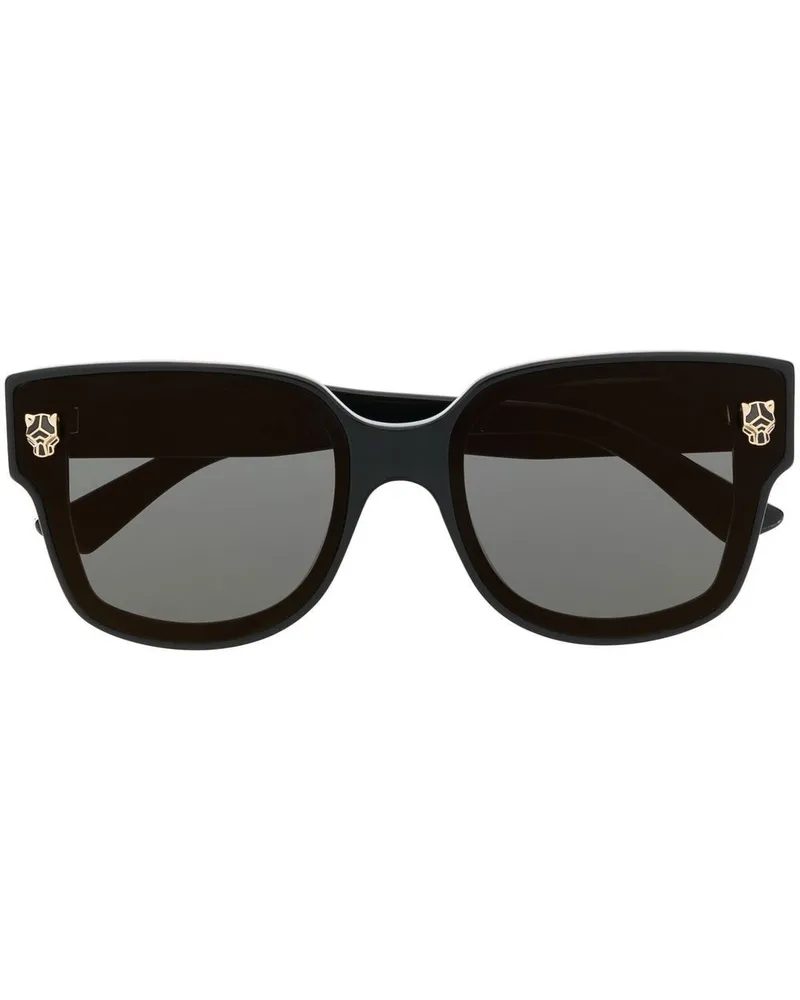 Cartier Sonnenbrille mit breitem Gestell - Schwarz Schwarz