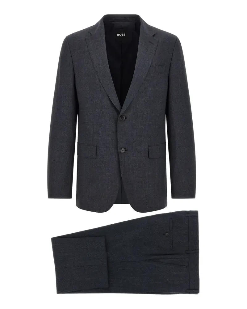 HUGO BOSS micro-texture single-breasted suit - Blau Blau