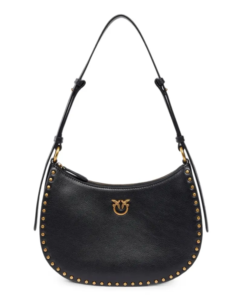 Pinko Mini Half Moon shoulder bag in new bik - Schwarz Schwarz