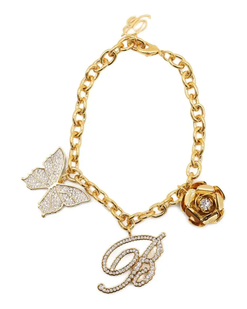 Blumarine Kettenarmband mit Kristallen - Gold Gold