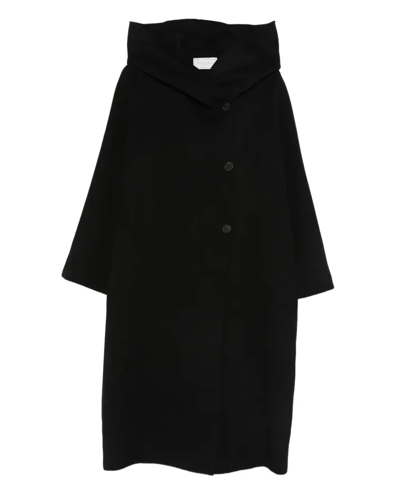 Antonelli Firenze Geknöpfter Gravina Kapuzenmantel - Schwarz Schwarz