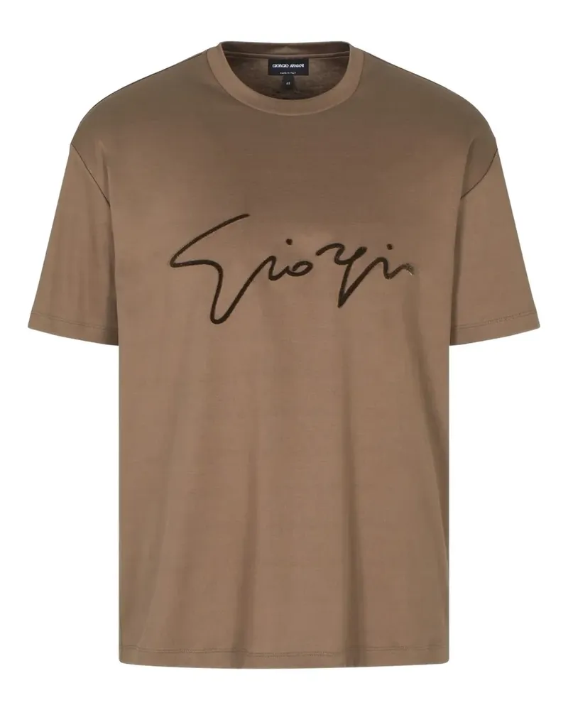 Giorgio Armani T-Shirt mit Rundhalsausschnitt - Braun Braun