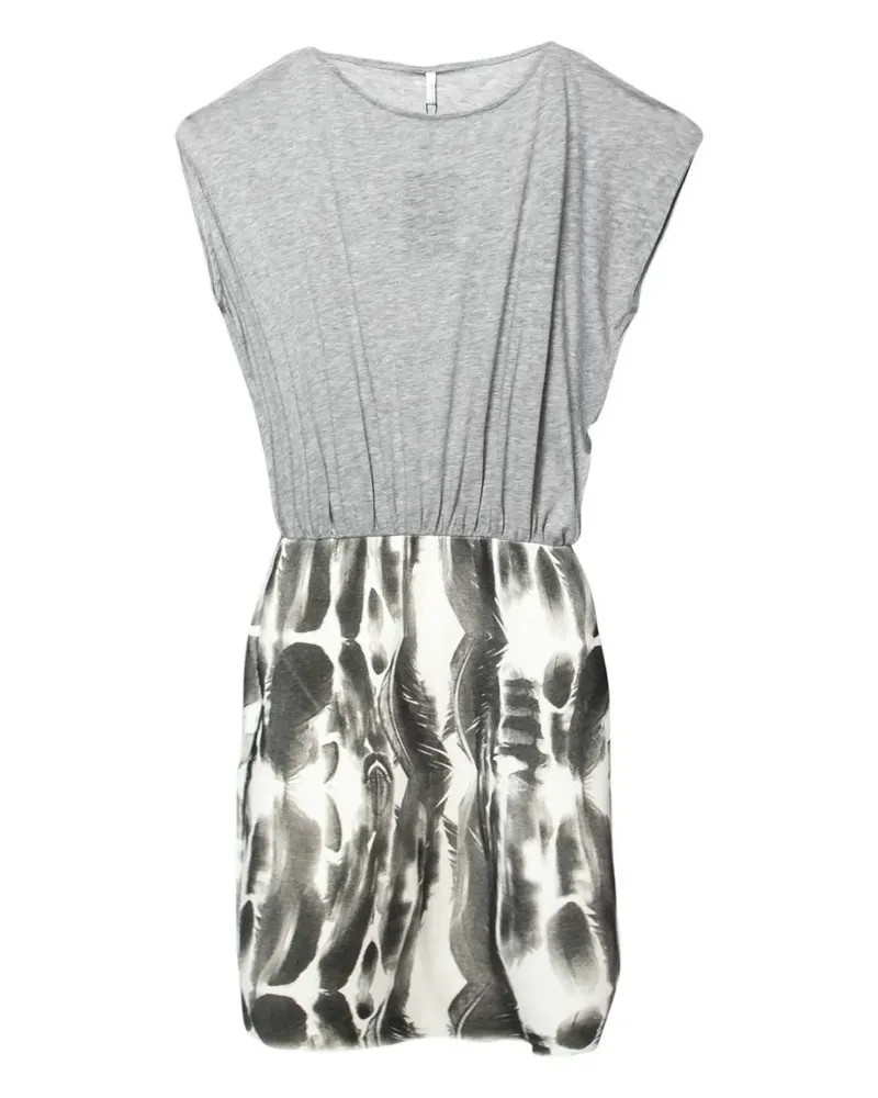 Faith Connexion 2024 Minikleid mit Feder-Print - Grau Grau