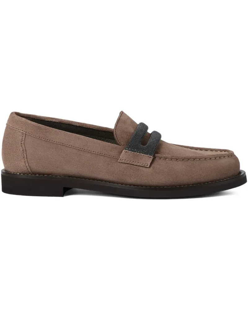 Brunello Cucinelli Penny-Loafer aus Wildleder - Braun Braun