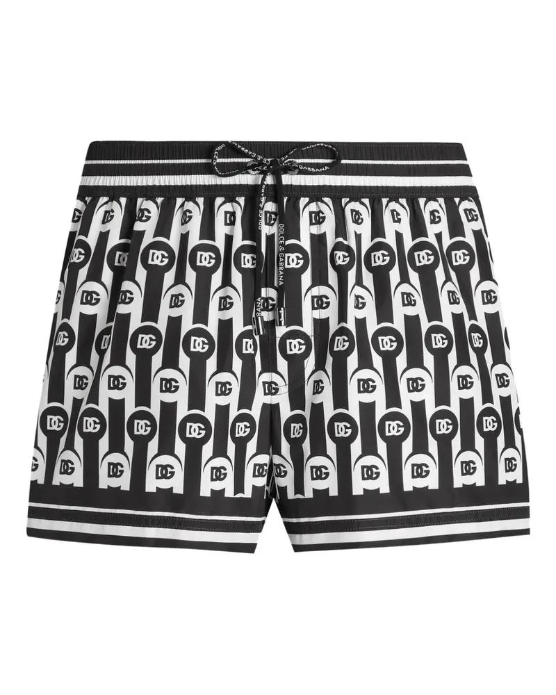 Dolce & Gabbana Badeshorts mit Logo-Muster - Schwarz Schwarz