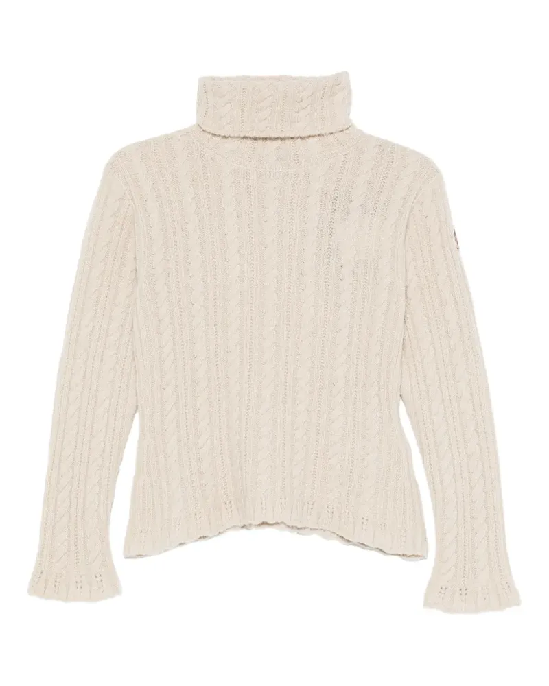Moncler Rollkragenpullover mit Zopfmuster - Nude Nude