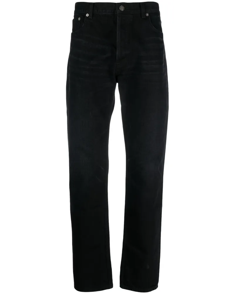 Saint Laurent Klassische Straight-Leg-Jeans - Schwarz Schwarz