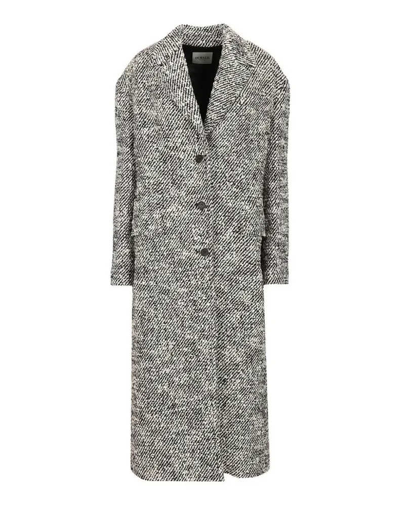 Durazzi Milano fringe-detail single-breasted coat - Weiß Weiß