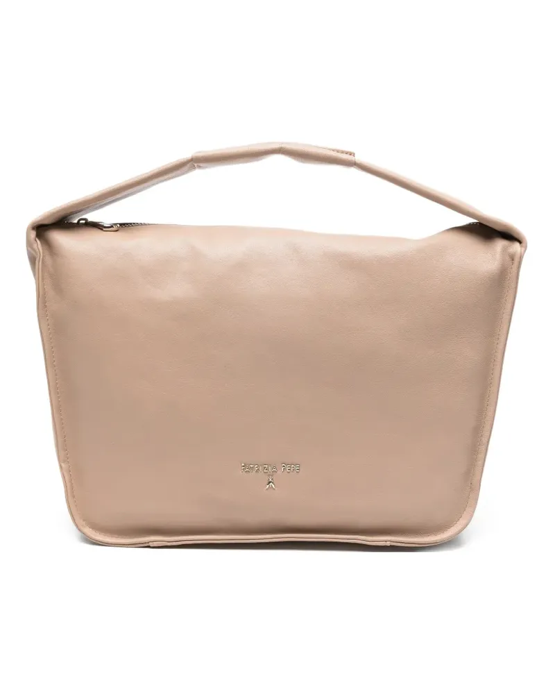 Patrizia Pepe medium leather tote bag - Nude Nude
